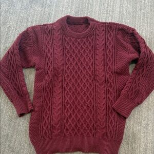 Women’s Burgundy Cable Knit Sweater